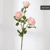 Fiori decorativi 53 cm Bordo bruciato artificiale Rosa essiccata usata Fiore secco Decorazione domestica Tavolo da pranzo per interni