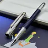 Luxury Pen Högkvalitativ petit Prince Dark Blue Rollerball Ball Point Penn Stationery Office School Supplies Writing Smooth med serienummer