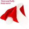Праздничные шапки высокого качества, рождественская мягкая шапка Санта-Клауса, красная короткая плюшевая шапка Noel, рождественский декор, подарок, счастливый год 231114