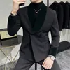 Abiti da uomo Blazer 2023 Uomo Nero Doppiopetto Ultimi disegni di cappotti Smoking slim fit Abiti da sposo su misura Ternos S3XL 231114