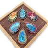 Pendant Necklaces Emperor Stone With Water Drop Natural Colored Volcanic For Jewelry Making Necklace Accessories Size 23x40mm