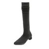 winters Boots Elastic Socks Female New Women's Versatile Long Sleeve Knitted Over Knee Thick Heel Pointed Thin High
