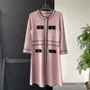 Casual Dresses Women Clashing Spets Sticked Short Sleeve Mini Dress Sandro