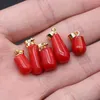 Pendant Necklaces 2pcs Sea Bamboo Red Coral Irregular Small Water Drop Making DIY Necklace Earrings Jewelry Accessories Gift