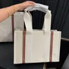 Woody Tote Bag Luxury Designer Totes Women Handväskor Shopping Bag Fashion Nylon Hobo Linen Canvas Stora strandpåsar Toppkvalitet Travel Crossbody Shoulder Bag Pures