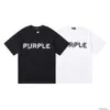 Designer Mode Vêtements Tshirt Luxe Hommes Casual Tees Violet Marque Simple Couleur Unie Lourd Imprimé Poids Élevé Double Fil Pur Coton À Manches Courtes Tshirt Hommes W