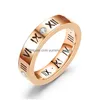 Couple Rings Voleaf Roman Numeral Rings For Women Zircon Stainless Steel Fashion Gold Plated Couple Jewelry Vrg110 Drop Delivery Jewel Dhhxt