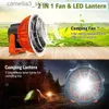 Latarnia kempingowa 5200 mAh LED Fan Fan Light Outdoor Lantern Fan Lampa Pilot Control USB ładowanie przenośnego namiotu na kempingu Bank Power Bank Q231116