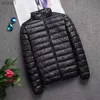 Men's Down Parkas Men's Winter Jacket Ultra Light Duck Down Jackets Portable Hooded Puffer Feather Thin Parkas Windproof Outwear Coat 4XL 5XL 6XLL231115