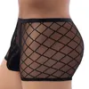 Underpants Male Underwear Men's Sexy Black Mesh Solid Boxer Breathable Panties Fashion Sports Briefs