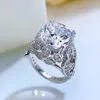 Bague en diamant de laboratoire Vintage de 12mm, 100% argent sterling 925 véritable, bague de mariage pour femmes, promesse de mariée, bijoux de fiançailles