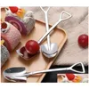 Party Favor New304 Stainless Steel Spoon Mini Shovel Shape Coffee Spoons Cake Ice Cream Desserts Scoop Fruits Watermelon Scoops Drop D Dhqqu