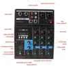 Freeshipping 4 canaux Audio Mixer Console de mixage sonore Bluetooth USB Enregistrement Lecture sur ordinateur 48V Phantom Power Delay Repaeat Effect Xnps