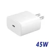 Caricatore PD da 45 W Super Fast Charging USB-C Quick Charge Tipo C US/EU/UK Plug AC Adapter Adattatore Adattatore per Samsung Nota 10 S21 S22 S23