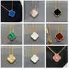 Hangertjeskettingen Ontwerper Klassiek Vierbladig Rose Goud Lucky Grass Dames Veelzijdig Sleutelbeen Cadeau natuur moissanite ketting