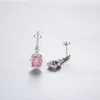 Boucles d'oreilles Morganite S925 argent scintillant pierres précieuses Zircon boucles d'oreilles femmes européennes rétro boucles d'oreilles bijoux exquis femmes fête de mariage cadeau de saint valentin SPC