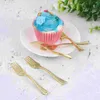 Dinnerware Sets 24 Pcs Spoons Silverware Plastic Cutlery Rose Gold Fork Appetizer Mini Forks Eco Friendly Disposable Child