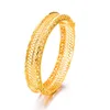 Bangle Hollow Women Mesh Buckle 18k Yellow Gold Filled Lady Girl Girl Girl Girg Party Jewell Gift Dia 60mmBangle