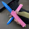 Top Quality A11 AUTO Tactical knife D2 Titanium Coating Blade CNC Aviation Aluminum & ultem Handle EDC Pocket knife Gift knives with Nylon bag