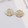 Divers boucles d'oreilles vintage de luxe en argent 925 boucles d'oreilles de créateur lettres papillon bijoux femmes rétro plaqué diamant 18 carats cadeaux de mariage Saint-Valentin