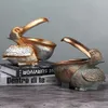 Obiekty dekoracyjne figurki żywiczna statua Kluczowy pojemnik na cukierki Nordic Animal Figurina Miniaturowa uchwyt na stół Ornament Decorat do domu 231114