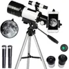 Freeshipping 70mm 300mm Astronomiskt teleskop Monokulärt professionellt utomhusresor Spotting Scope med stativ för barnens nybörjare Gif JMAO