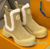 piel sobre cuero Punta de concha Plataforma Botines de piel slil sobre lana cálida Botas peludas y esponjosas Moda Zapatos para la nieve Botas de diseño de lujo Calzado de fábrica Con caja