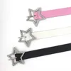 Belts Girls Belt Y2k Personality Fashion Trend All-Match Jeans Accessories Pentagram Metal Buckle Girl Pink Leather Thin Waistband