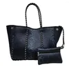 Duffel Bags A Set Women Neoprene Tote Bag Waterproof Luxury Beach Handbag Bag(With Wallet)Large Pool Shoulder