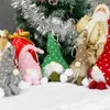 Dekorativa föremål Figurer jul nissar plysch docka långa ben hängande ornament glödande jultomten ansiktslös dvärg för hem xmas fest dekor gåvor leksak 231114