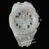 AP 11 2023 Titta på VVS Moissanite Styles Iced Out Best Quality ETA Luxury Watches Rose Gold Silver 2 Tone Pass Test Automatic Iced Out Watch With Box Emmawatch