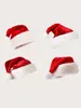 Casquettes Chapeaux 1pc-Noël Noir Rouge Chapeau En Peluche Santa Nouveauté Chapeau Enfants Décorations De Noël Pour L'année Maison Père Noël Cadeau Fournitures De Fête 231115