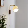 Lampy ścienne w stylu nordyckim sconce elastyczna lampa ceramika z przełącznikiem do salonu łóżko łóżka vintage lekkie urządzenie do wystroju domu