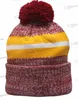 新しいフットボールスポーツストライプカフ付きニット帽子ミックスカラーファッションファンla1ブルーブラックストライプ野球スポーツビーニー帽子ボーンスカリーカフドキャップワンサイズnov16-01