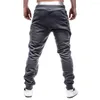 Men's Pants Men Trousers Solid Color Patchwork Autumn Winter Warm Zipper Sweatpants Drawstring Men's Clothing Hip Hop Skinny