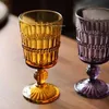 Wine Glasses Vintage relief girl wine glass Purple pink amber household cup High Foot Red Wine Juice Cup Champagne Cup vodka Q231115