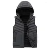 Jagdjacken Herren Winter Herbst Weiche Baumwolle Gepolsterte Warme Weste Camping Wandern Kapuzenkragen Westen 4XL Casual Outfit Streetwear