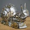 Dekorativa föremål Figurer Mekanisk punkhund Figure harts Hantverk Steampunk Bulldog Dog Harts Staty Sculpture Decoration Hem Desktop Ornament 231114