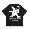 Diseñador Ropa de moda Camisetas para hombre Camiseta Representa R Letra Angel Print American High Street Br Algodón suelto Camiseta de manga corta informal para hombres y mujeres