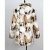 Men's Fur Faux Winter Men Coat Leopard Hooded Jacket Gray Yellow White Patchwork Fluffy Thick Warm Overcoat 2023 231114