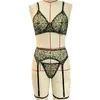 Conjunto sexy brskbzda neon leopardo lingerie conjuntos de renda pornô roupa interior delicada sem costura sexy sensual transparente liga conjuntos eróticos 23115