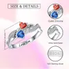 Fedi nuziali Gioielli personalizzati in argento sterling 925 Cuore personalizzato Pietra portafortuna incisa 2 Nome Anelli di promessa per donne Coppie Regalo della mamma 231114