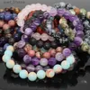 Chain Natural Stone Round Beads Bracelet Amethyst Rose Quartz Chakra Healing Crystal Elastic Stretch Bangle For Women Men Jewelry GiftL231115