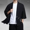 Ethnic Clothing Chinese Style Mens Shirts Tang Suit Summer Casual Kimono Cardigan Men Elegant Shirt Vintage Streetwear Tops KK3570