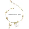 Charm Bracelets Voleaf Dainty Pearl Daisy Bracelet For Women Adjustable Enamel Flower Jewelry With Charms Vbr137 Drop Delivery Jewelry Dhpav