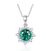 Pendant Necklaces Snowflake Shape Crystal Zircon For Women Christmas Gifts Wedding Engagement Jewelry