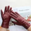 Cinq doigts gants femmes couleur gants en cuir rayé style doublure en velours automne et hiver chaud gants en peau de mouton de haute qualité 231115