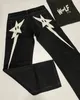 Women S Jeanse Streetwear Y2K Hip Hop Star Print Worbgy Black Pant Men Harajuku Gothic Gothic Wide Noge Spodni 231114