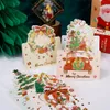 10PC Greeting Cards Merry Christmas Greeting Card Mini Friends Family Wishing 3D Birthday Cake Postcard Children's New Year Christmas Decorative Gift 231115