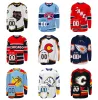 2022 Reverse retro aangepaste hockey jerseys eenden Coyotes Canadiens Flames Bruins Hurricanes Blackhawks Avalanche Stars Oilers Sabres Canucks S